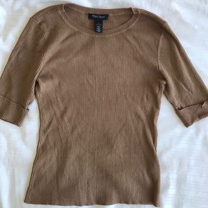 Camel 3/4 Sleeve Sweater- White House Black Market